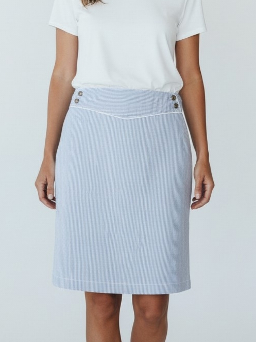 Vineyard Vines Coastal Pinstripe Light Blue Mini Skirt 6